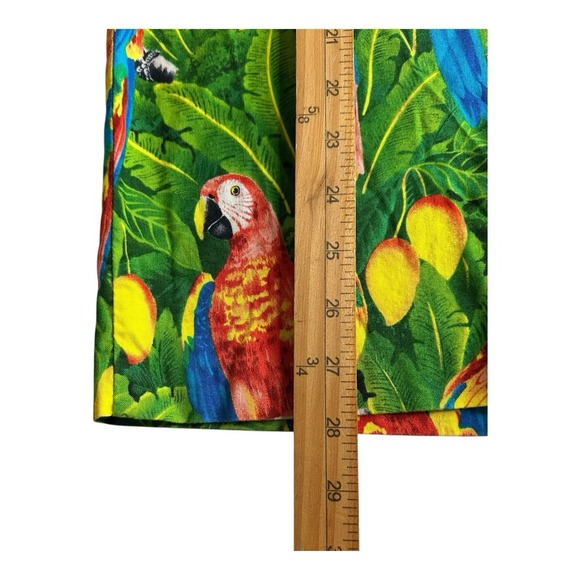 VTG Hilo Hattie Macaws Bird Mens Shirt Hawaiian Casual‎ Button Front Rare Size L - Picture 5 of 10